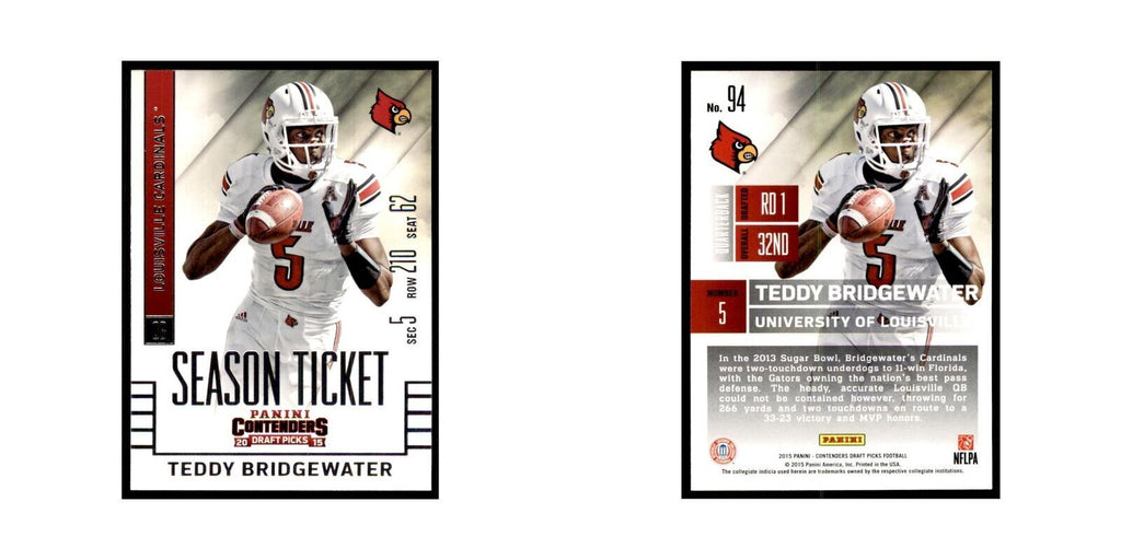 Teddy Bridgewater 2015 Panini Contenders Draft Picks #94 Football Cards NM