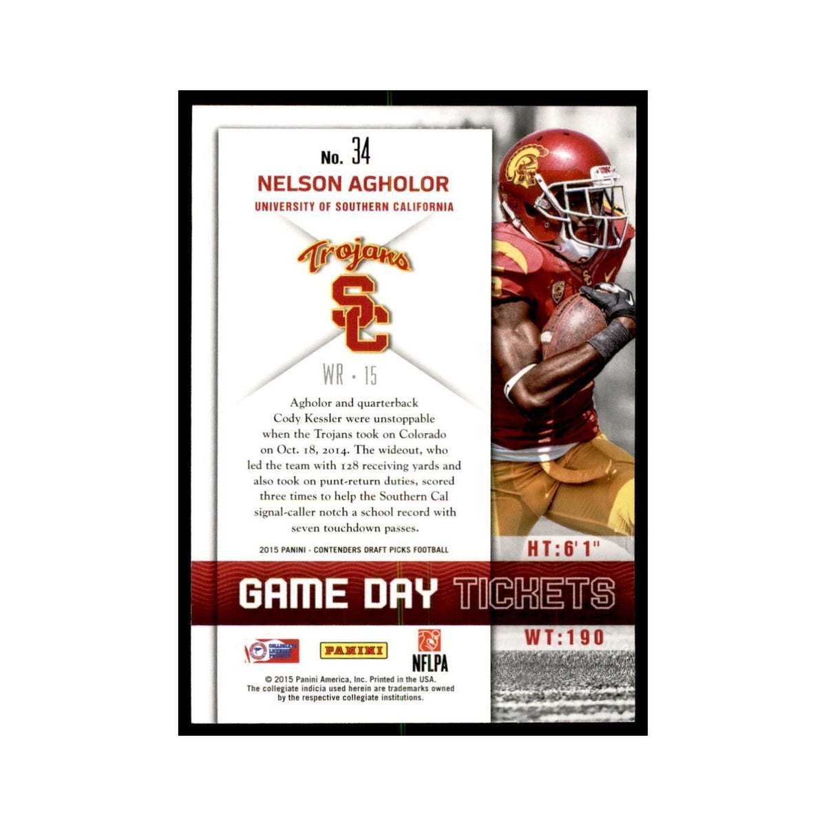 Nelson Agholor 2015 Panini Contenders Draft Picks #34 Football Cards NM