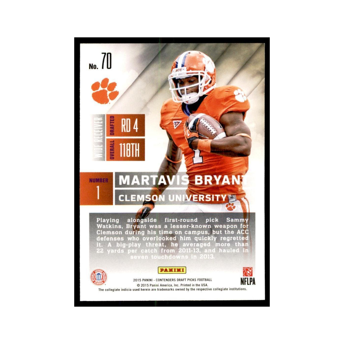 Martavis Bryant 2015 Panini Contenders Draft Picks #70 Football Cards NM
