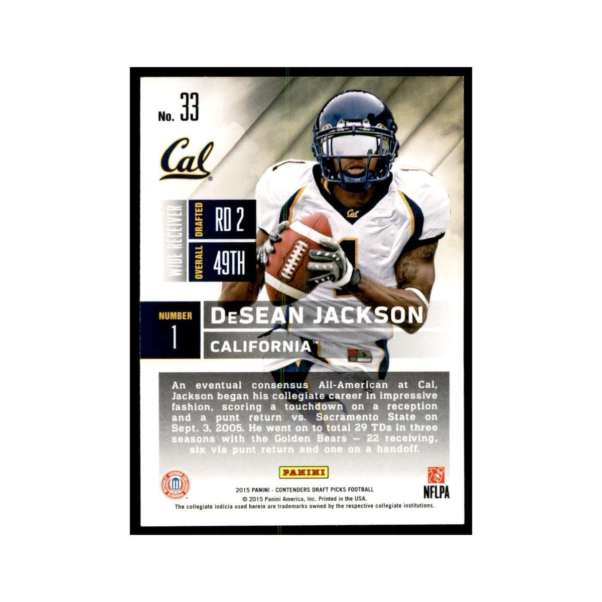 DeSean Jackson 2015 Panini Contenders Draft Picks #33 Football Cards NM