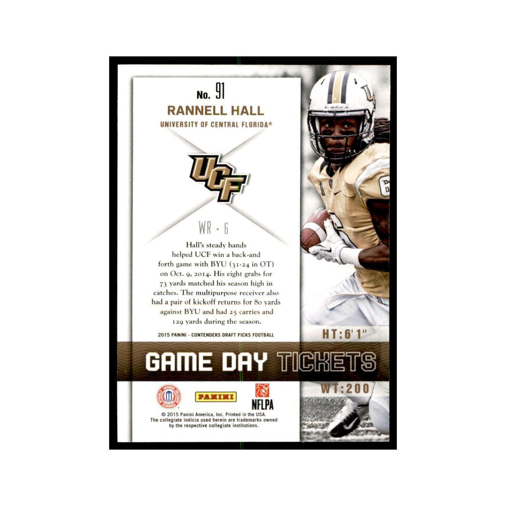 Rannell Hall 2015 Panini Contenders Draft Picks #91 Football Cards NM