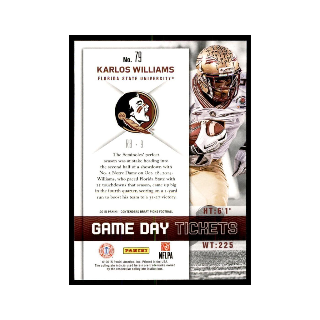 Karlos Williams 2015 Panini Contenders Draft Picks #79 Football Cards NM