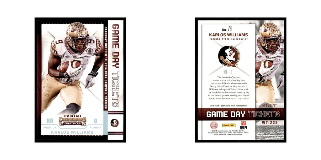 Karlos Williams 2015 Panini Contenders Draft Picks #79 Football Cards NM