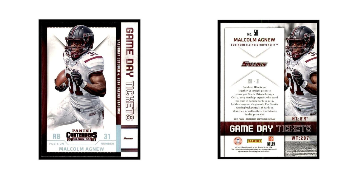 Malcolm Agnew 2015 Panini Contenders Draft Picks #58 Football Cards NM