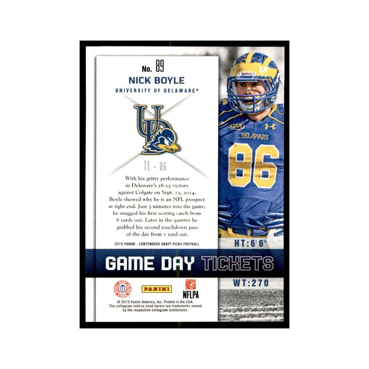 Nick Boyle 2015 Panini Contenders Draft Picks #89 Football Cards NM