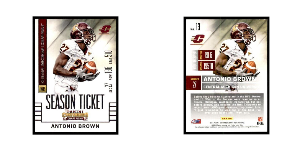 Antonio Brown 2015 Panini Contenders Draft Picks #13 Football Cards NM