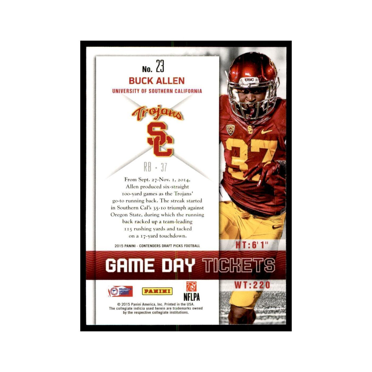 Buck Allen 2015 Panini Contenders Draft Picks #23 Football Cards NM