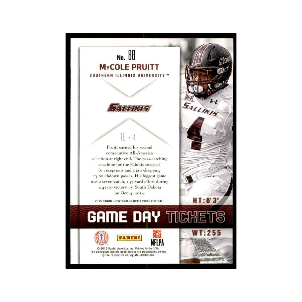 MyCole Pruitt 2015 Panini Contenders Draft Picks #88 Football Cards NM