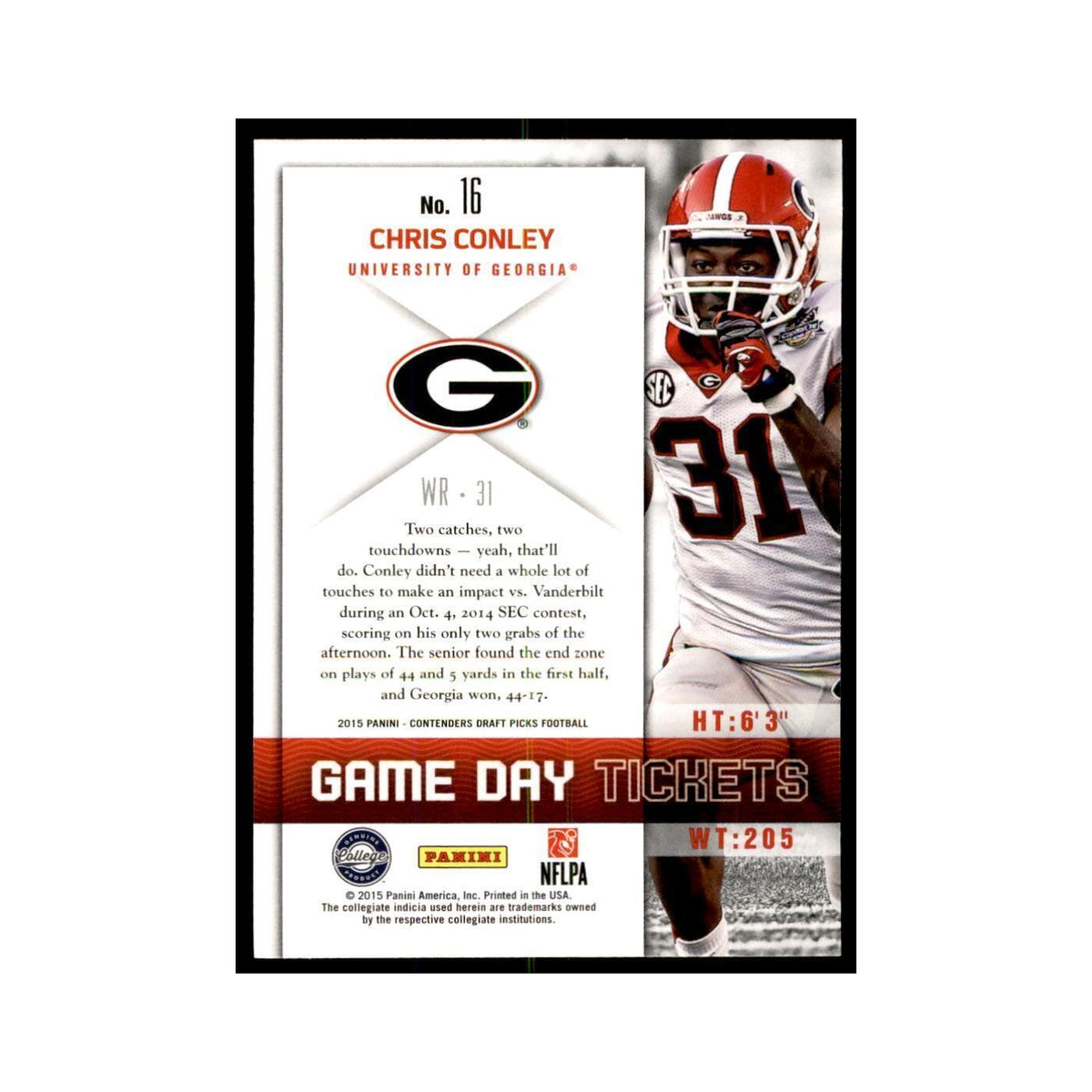 Chris Conley 2015 Panini Contenders Draft Picks #16 Football Cards NM