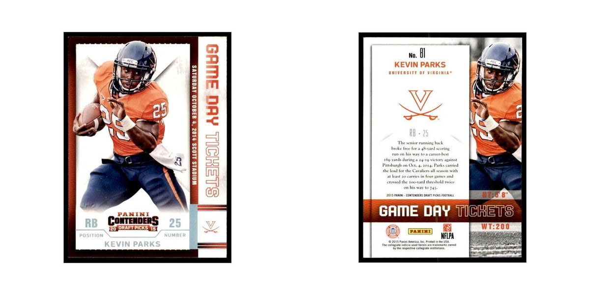 Kevin Parks 2015 Panini Contenders Draft Picks #81 Football Cards NM