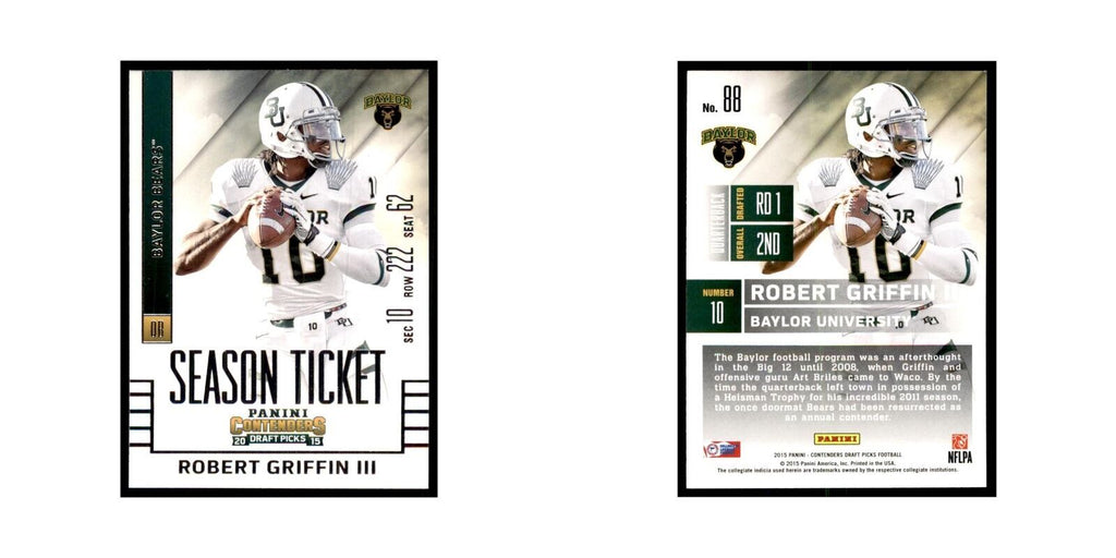 Robert Griffin III 2015 Panini Contenders Draft Picks #88 Football Cards NM