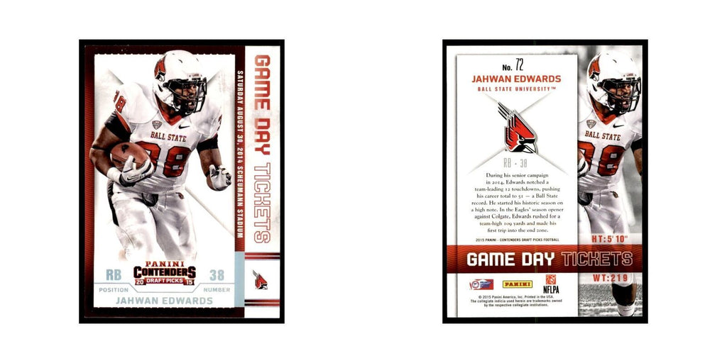 Jahwan Edwards 2015 Panini Contenders Draft Picks #72 Football Cards NM