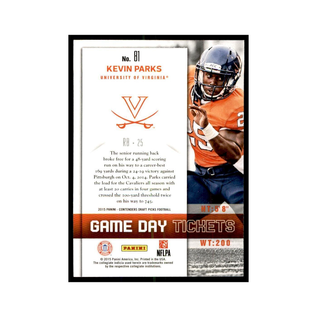 Kevin Parks 2015 Panini Contenders Draft Picks #81 Football Cards NM