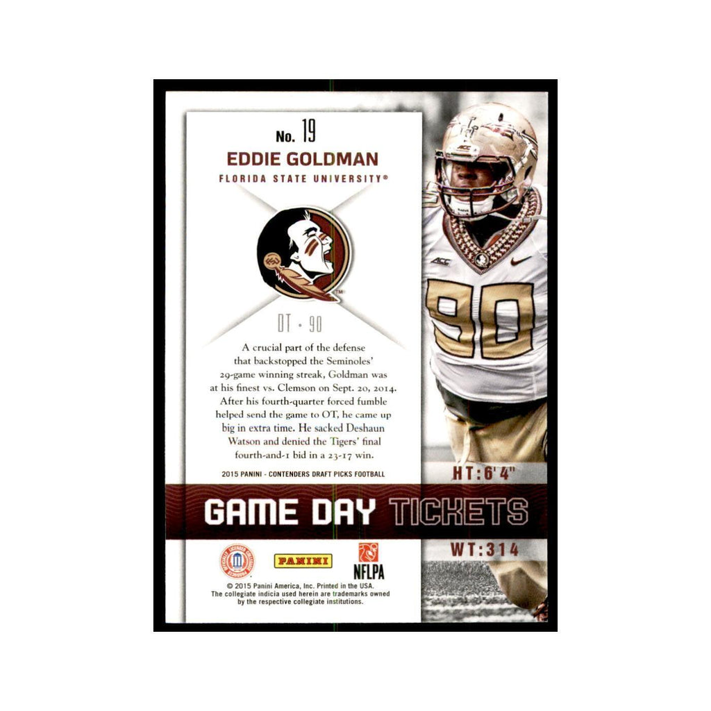 Eddie Goldman 2015 Panini Contenders Draft Picks #19 Football Cards NM