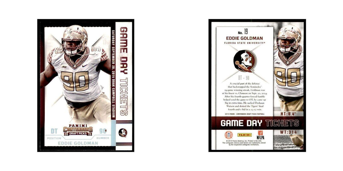 Eddie Goldman 2015 Panini Contenders Draft Picks #19 Football Cards NM