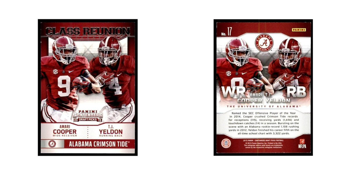 Amari Cooper T.J. Yeldon 2015 Panini Contenders Draft Picks #17 NM