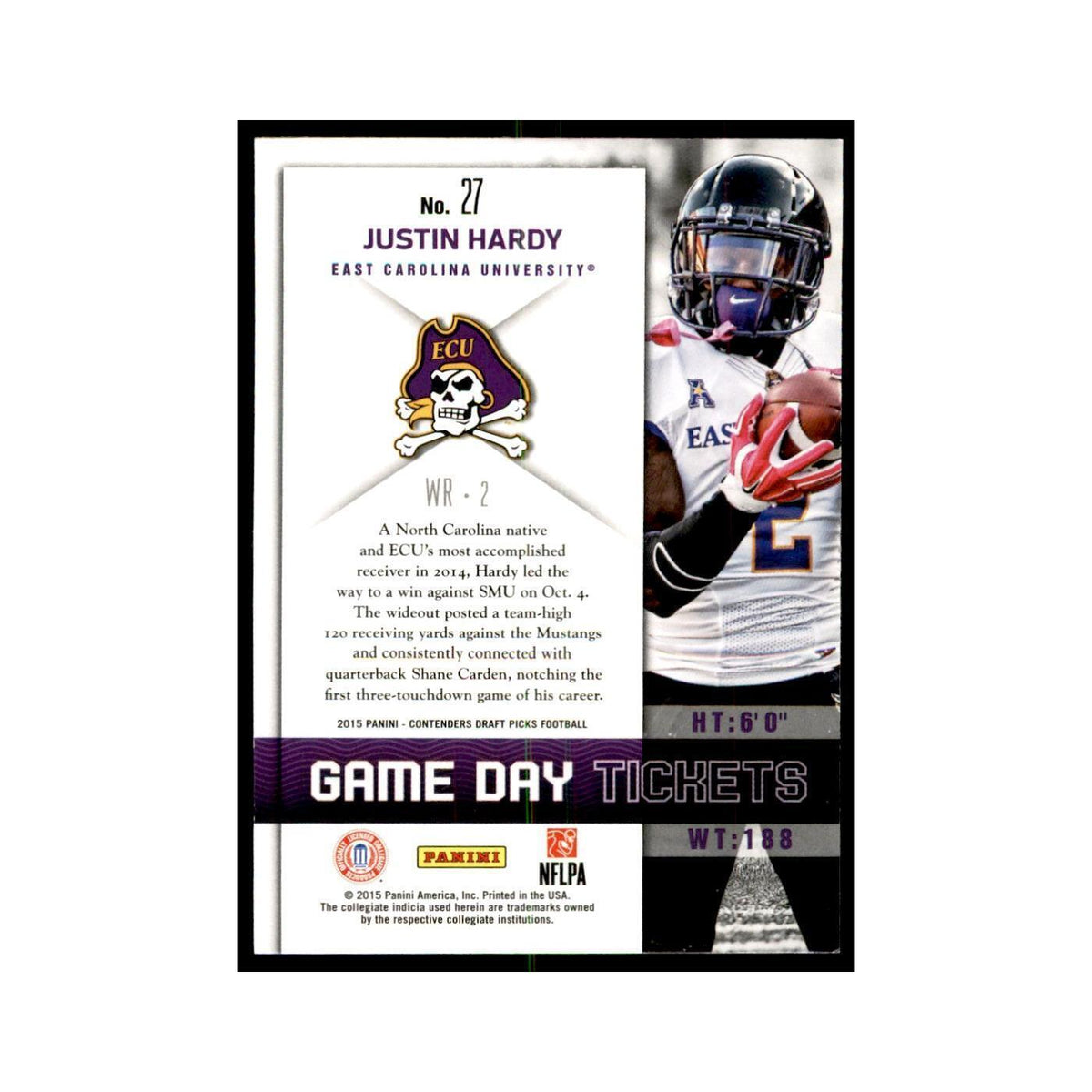 Justin Hardy 2015 Panini Contenders Draft Picks #27 Football Cards NM