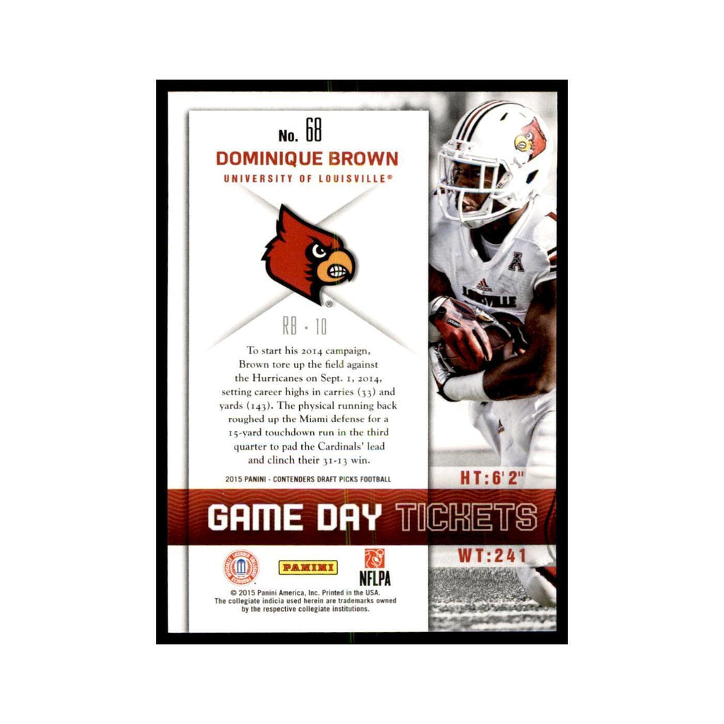 Dominique Brown 2015 Panini Contenders Draft Picks #68 Football Cards NM