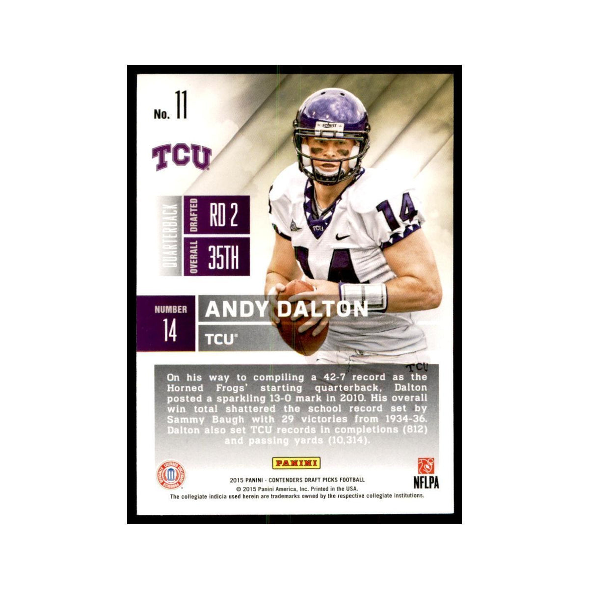 Andy Dalton 2015 Panini Contenders Draft Picks #11 Football Cards NM