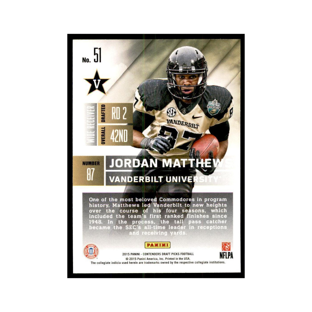 Jordan Matthews 2015 Panini Contenders Draft Picks #51 Football Cards NM