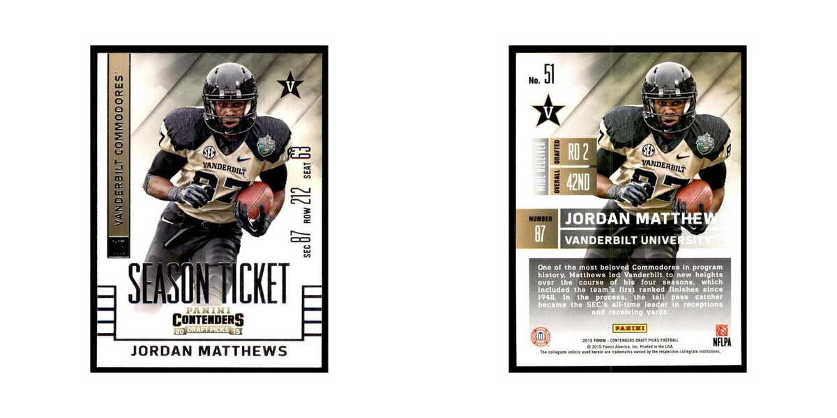 Jordan Matthews 2015 Panini Contenders Draft Picks #51 Football Cards NM