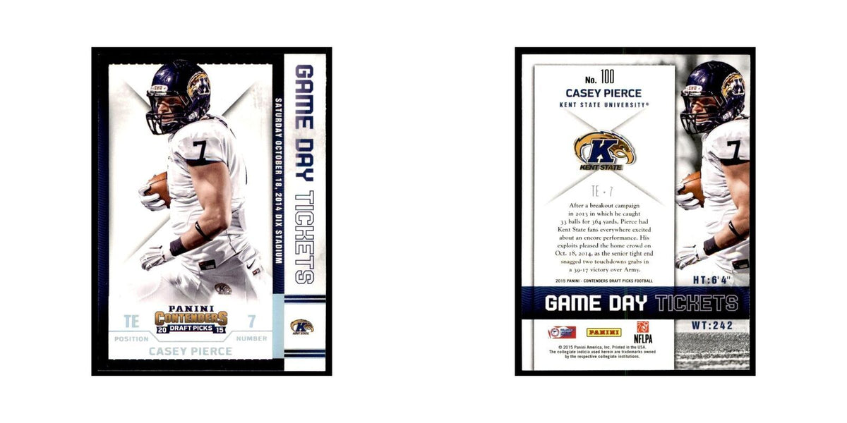 Casey Pierce 2015 Panini Contenders Draft Picks #100 Football Cards NM