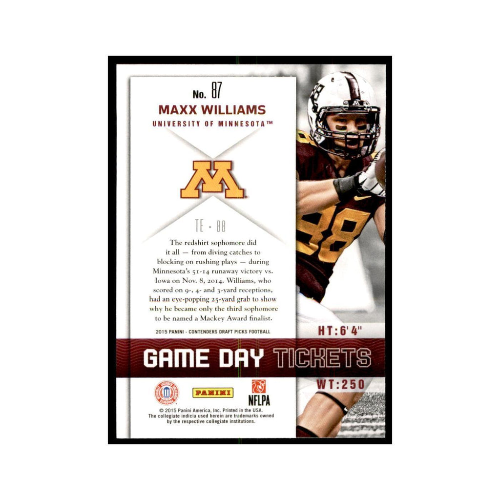Maxx Williams 2015 Panini Contenders Draft Picks #87 Football Cards NM