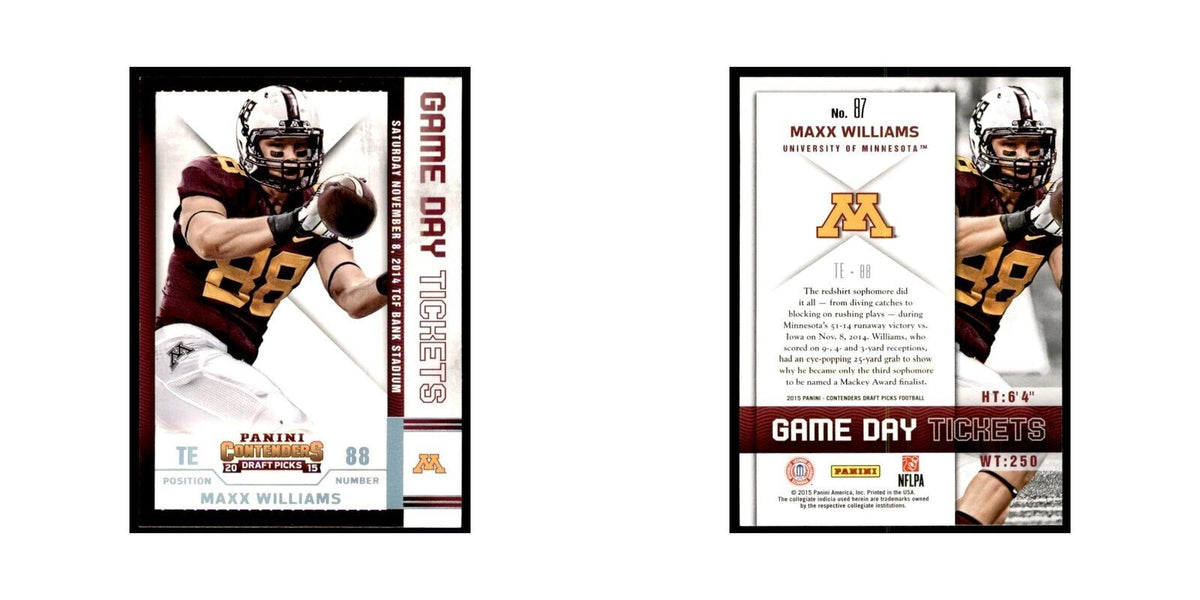 Maxx Williams 2015 Panini Contenders Draft Picks #87 Football Cards NM