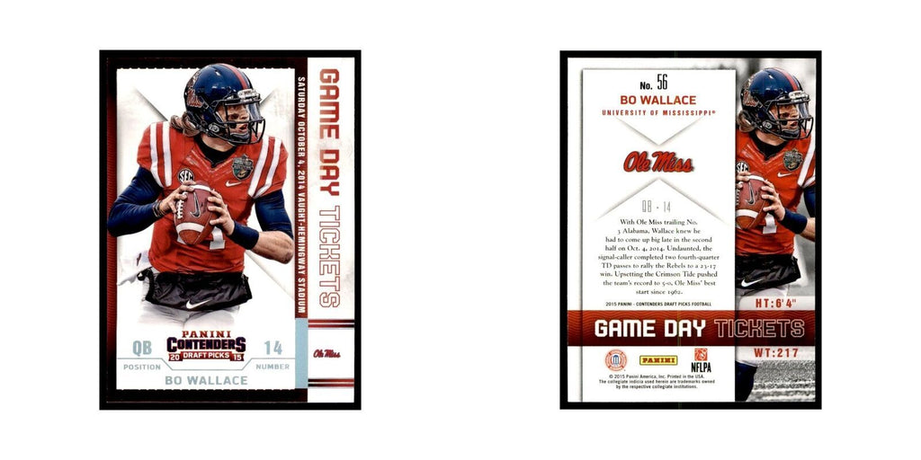 Bo Wallace 2015 Panini Contenders Draft Picks #56 Football Cards NM