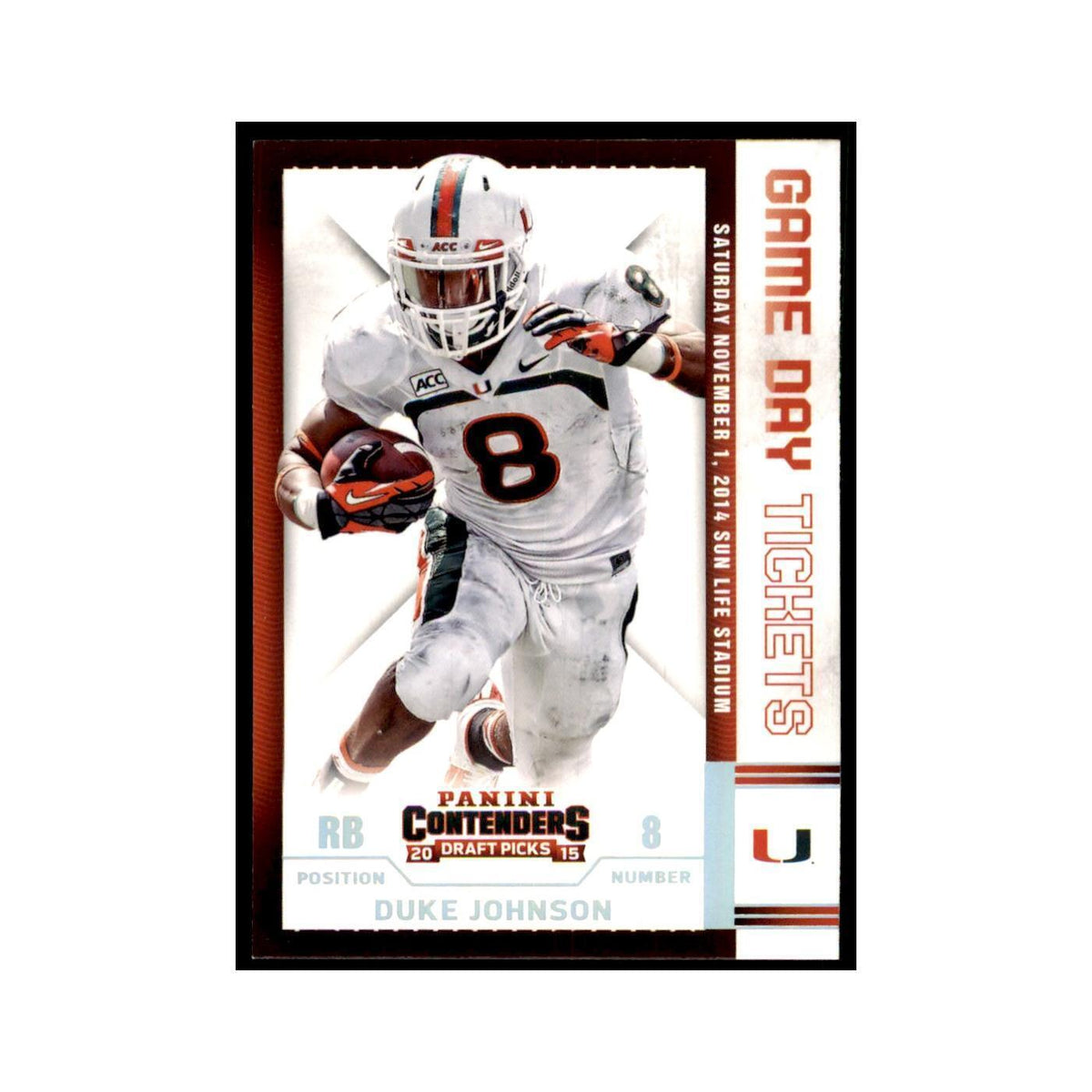 Duke Johnson 2015 Panini Contenders Draft Picks #18 Football Cards NM