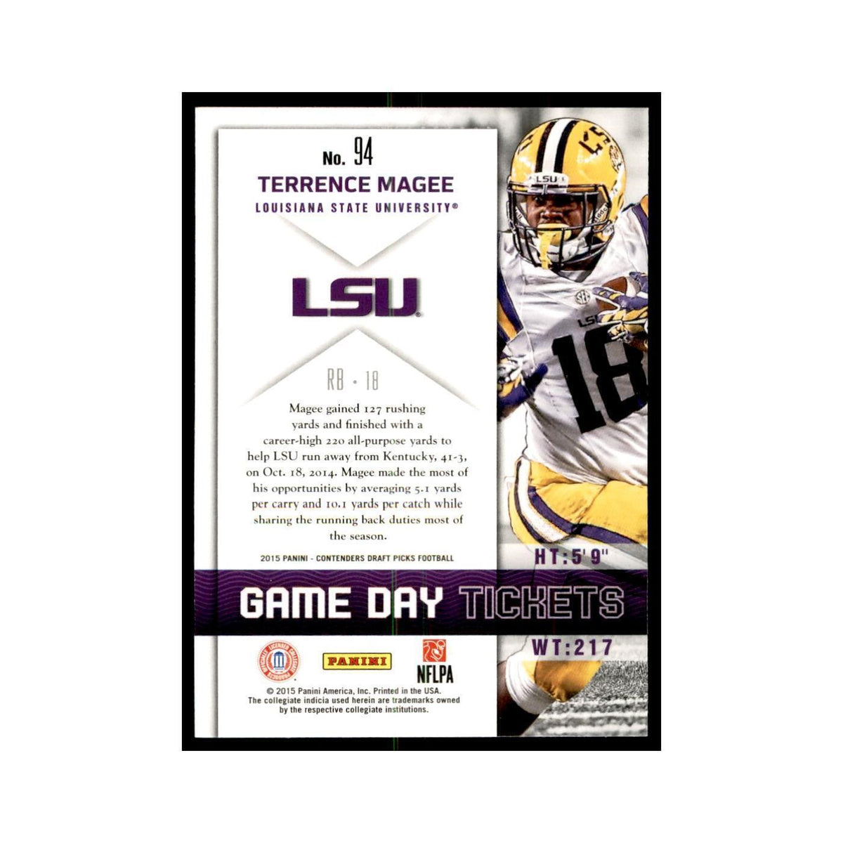 Terrence Magee 2015 Panini Contenders Draft Picks #94 Football Cards NM
