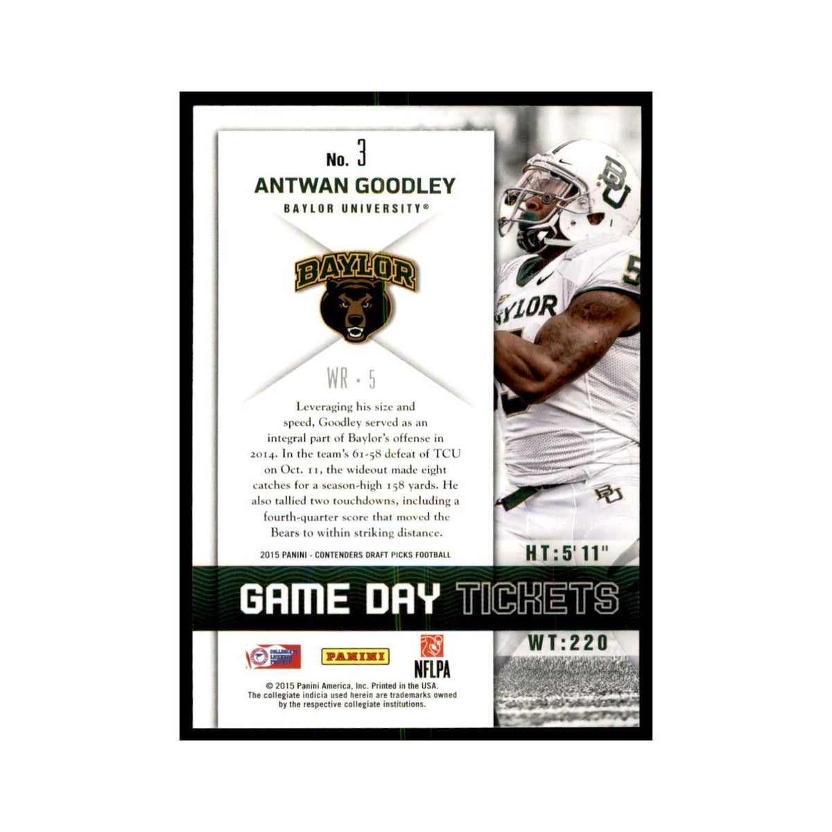 Antwan Goodley 2015 Panini Contenders Draft Picks #3 Football Cards NM