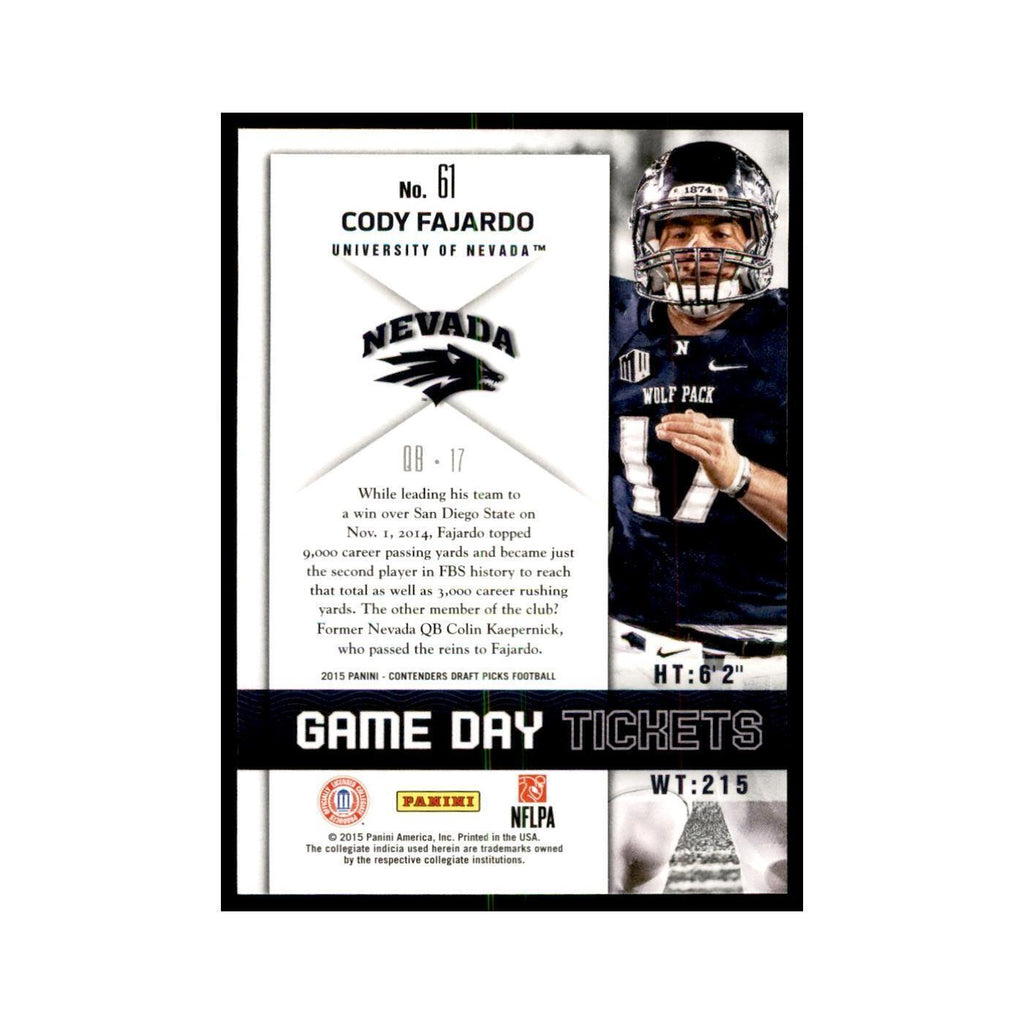 Cody Fajardo 2015 Panini Contenders Draft Picks #61 Football Cards NM