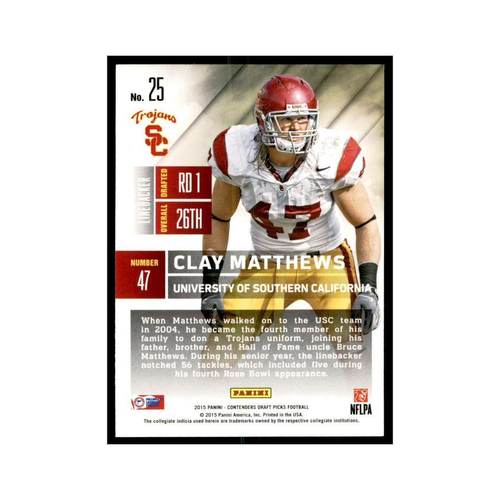 Clay Matthews 2015 Panini Contenders Draft Picks #25 Football Cards NM
