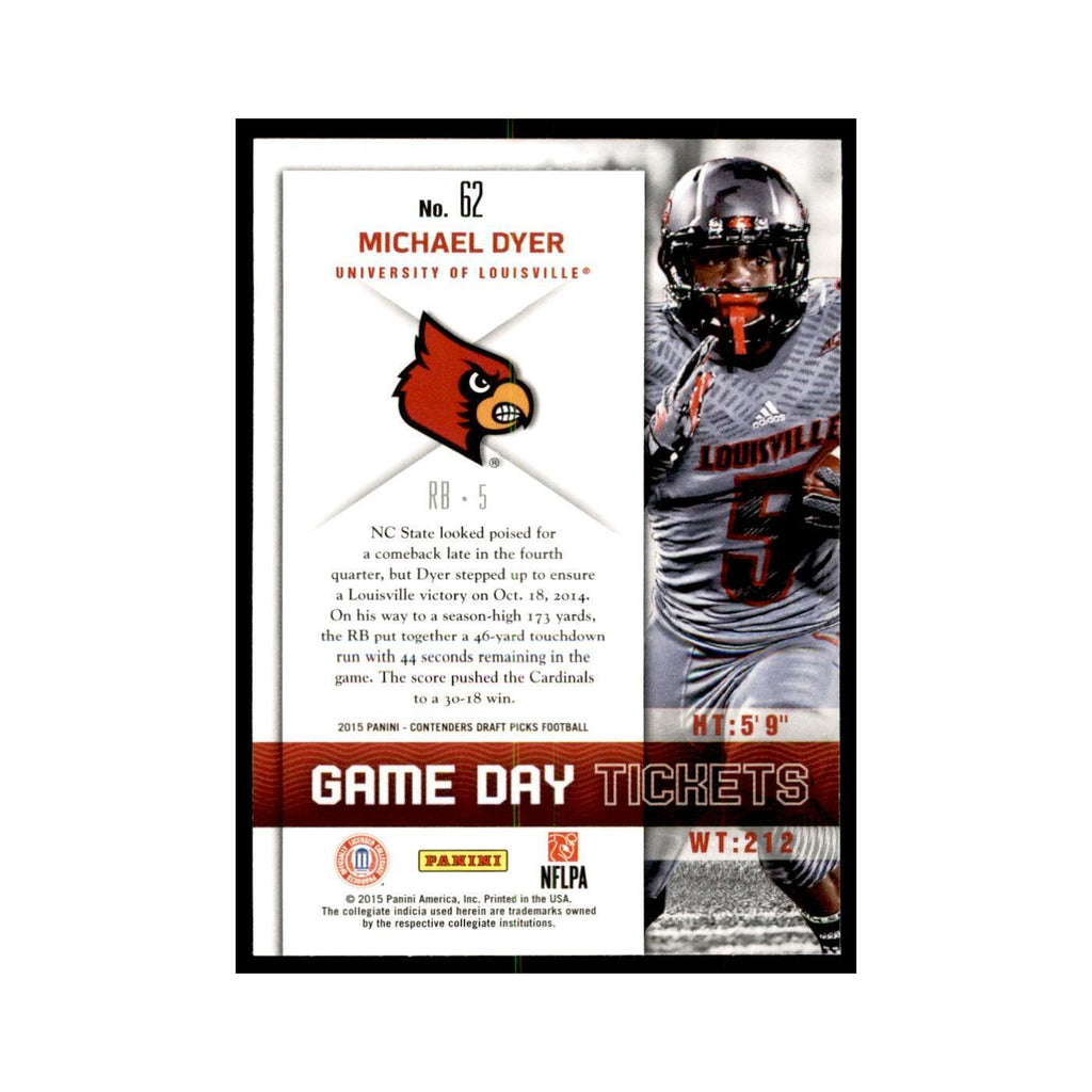 Michael Dyer 2015 Panini Contenders Draft Picks #62 Football Cards NM