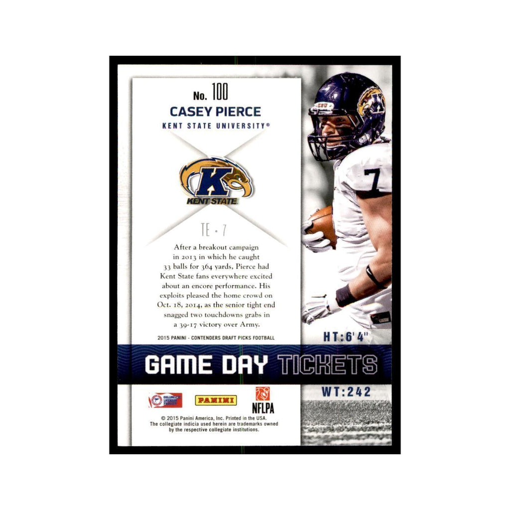 Casey Pierce 2015 Panini Contenders Draft Picks #100 Football Cards NM
