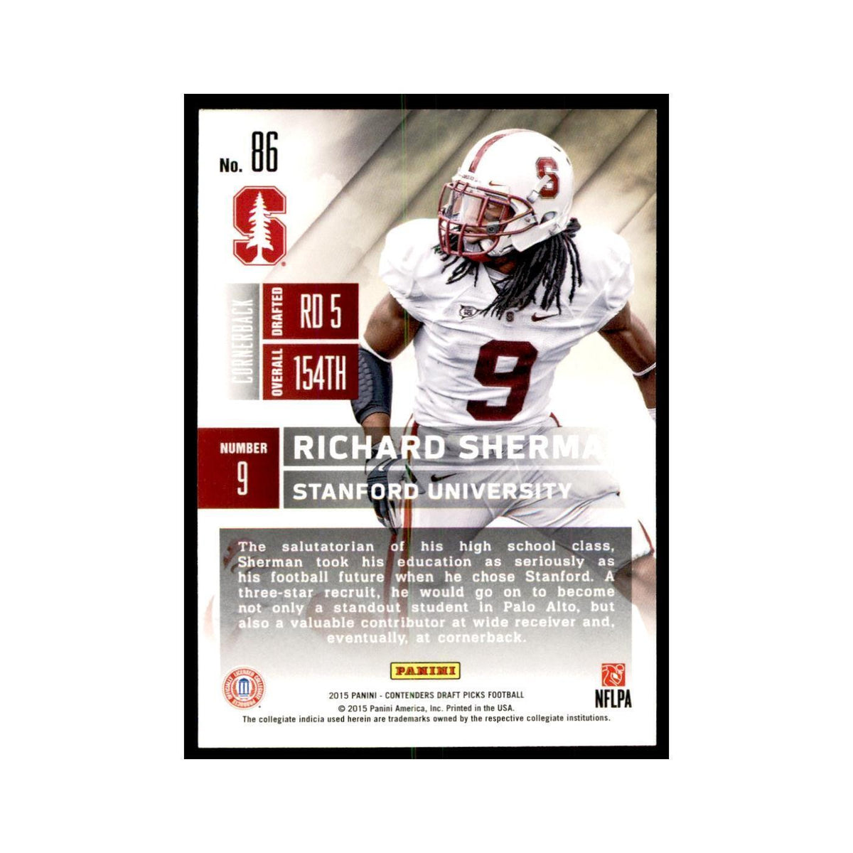 Richard Sherman 2015 Panini Contenders Draft Picks #86 Football Cards NM