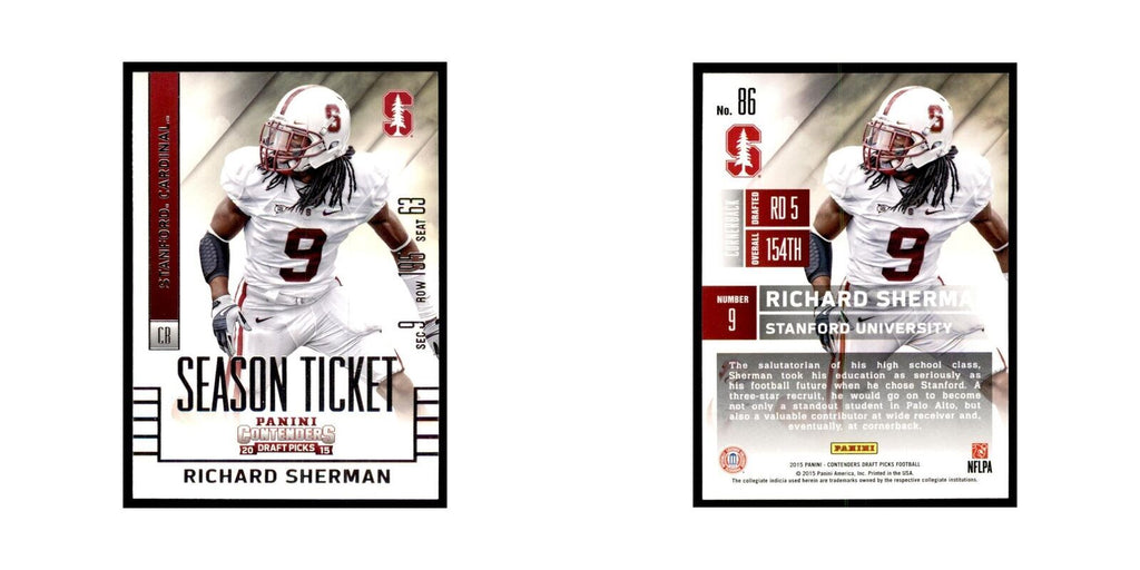 Richard Sherman 2015 Panini Contenders Draft Picks #86 Football Cards NM