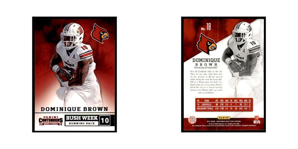 Dominique Brown 2015 Panini Contenders Draft Picks #18 Football Cards NM