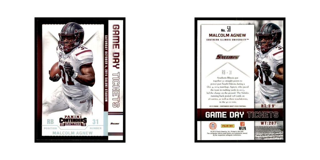 Malcolm Agnew 2015 Panini Contenders Draft Picks #58 Football Cards NM