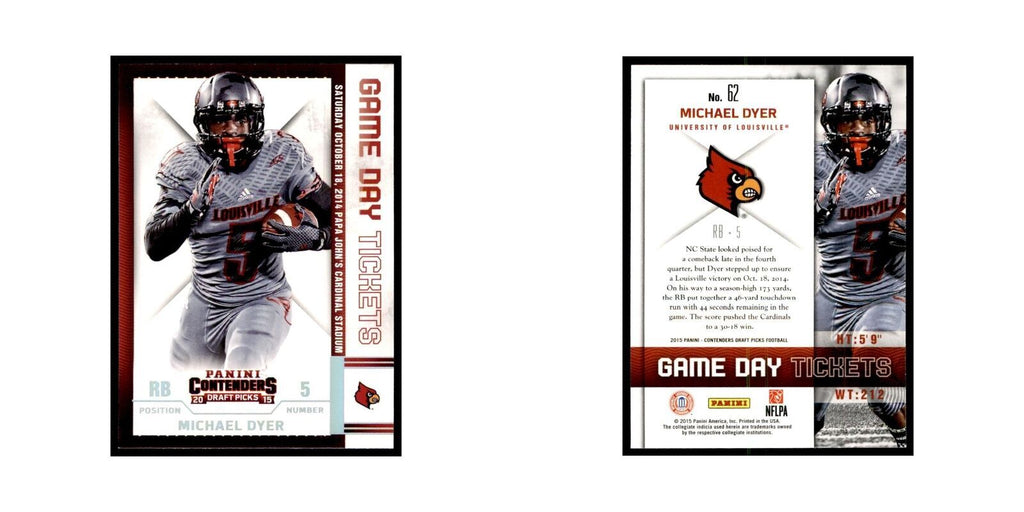 Michael Dyer 2015 Panini Contenders Draft Picks #62 Football Cards NM