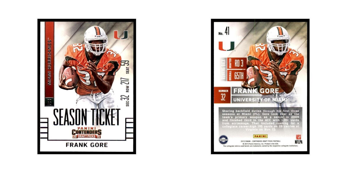 Frank Gore 2015 Panini Contenders Draft Picks #41 Football Cards NM