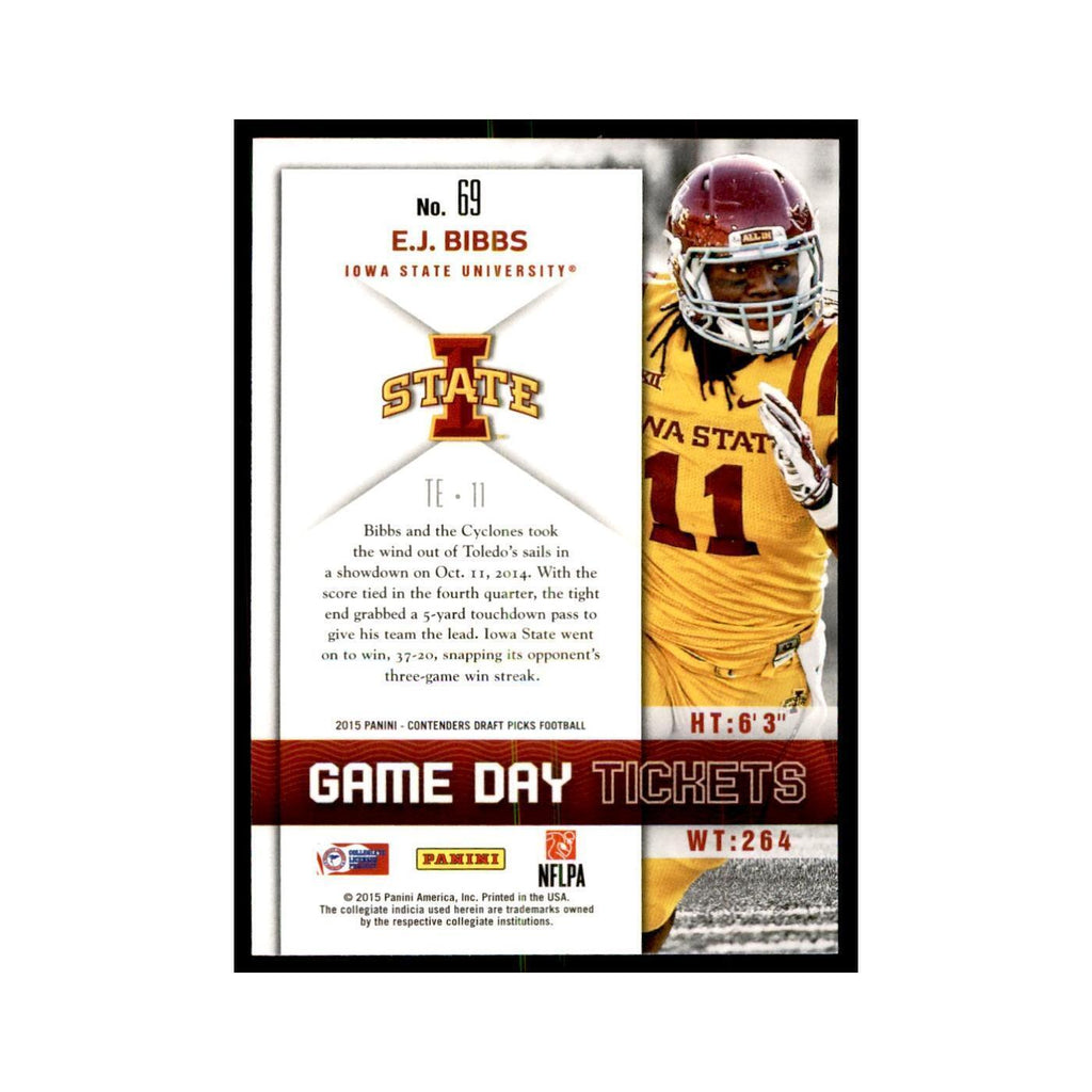 E.J. Bibbs 2015 Panini Contenders Draft Picks #69 Football Cards NM