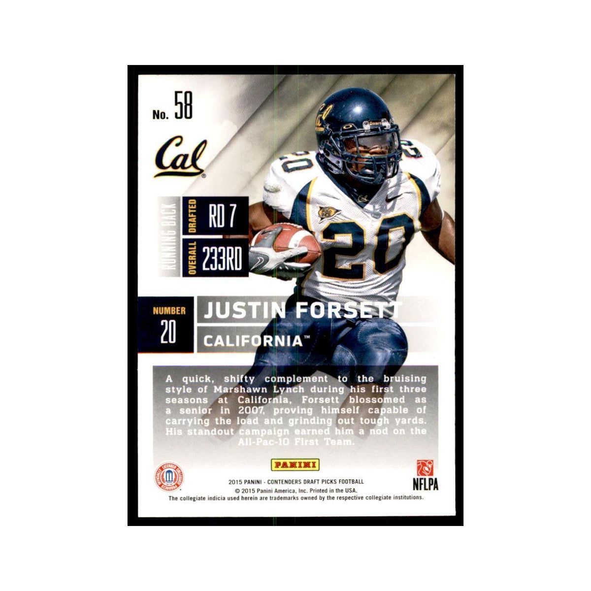 Justin Forsett 2015 Panini Contenders Draft Picks #58 Football Cards NM