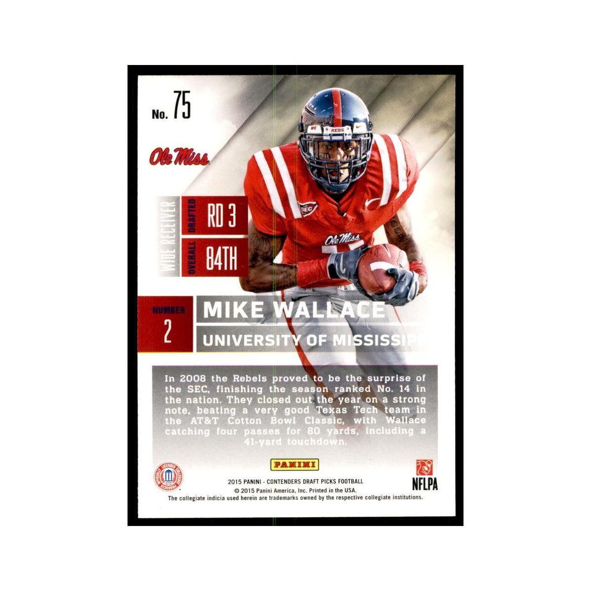 Mike Wallace 2015 Panini Contenders Draft Picks #75 Football Cards NM
