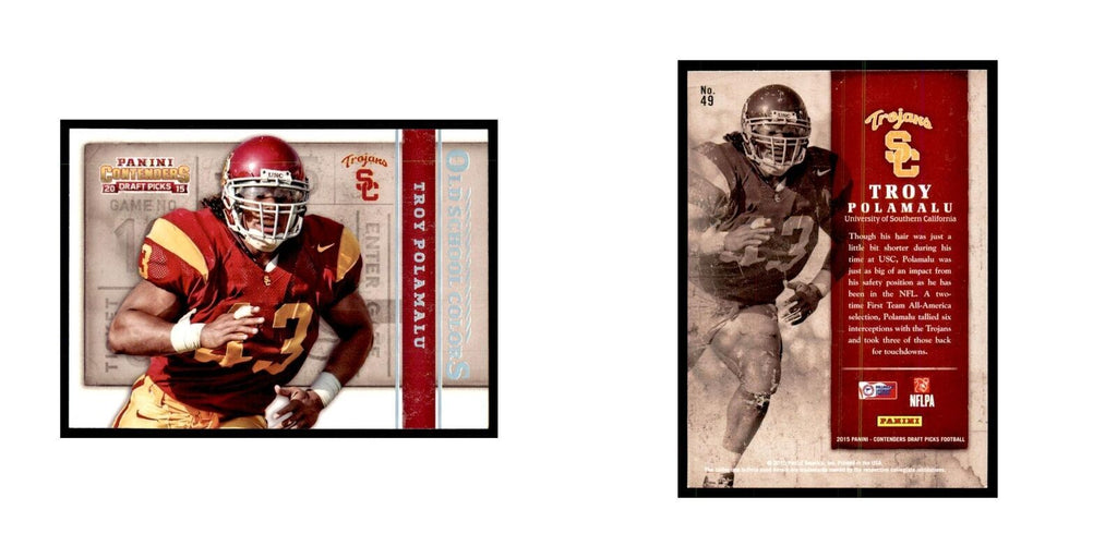Troy Polamalu 2015 Panini Contenders Draft Picks #49 Football Cards NM