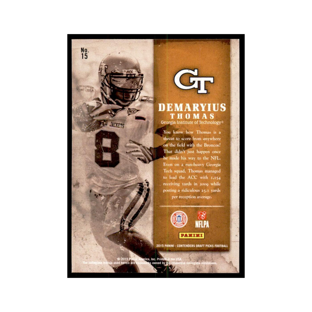 Demaryius Thomas 2015 Panini Contenders Draft Picks #15 Football Cards NM