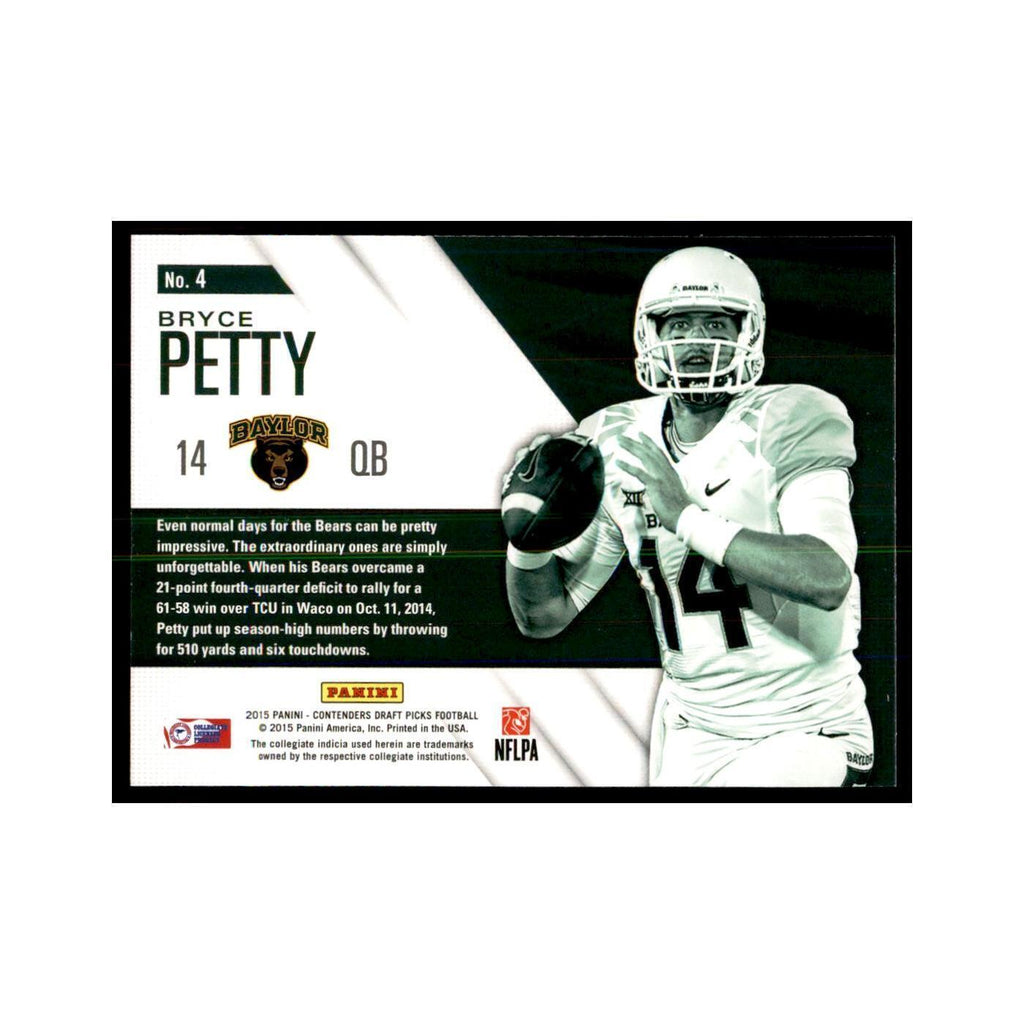 Bryce Petty 2015 Panini Contenders Draft Picks #4 Football Cards NM