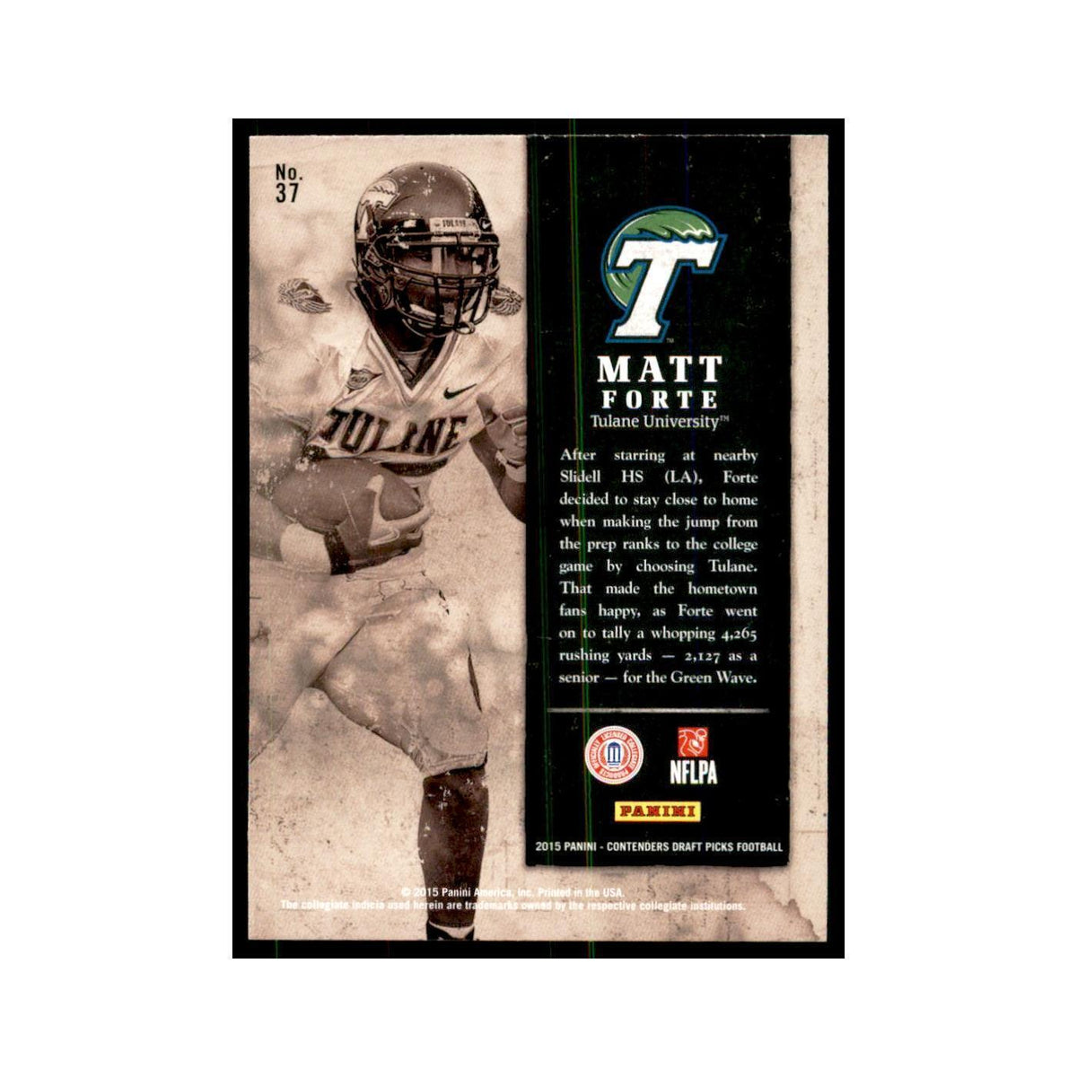 Matt Forte 2015 Panini Contenders Draft Picks #37 Football Cards NM