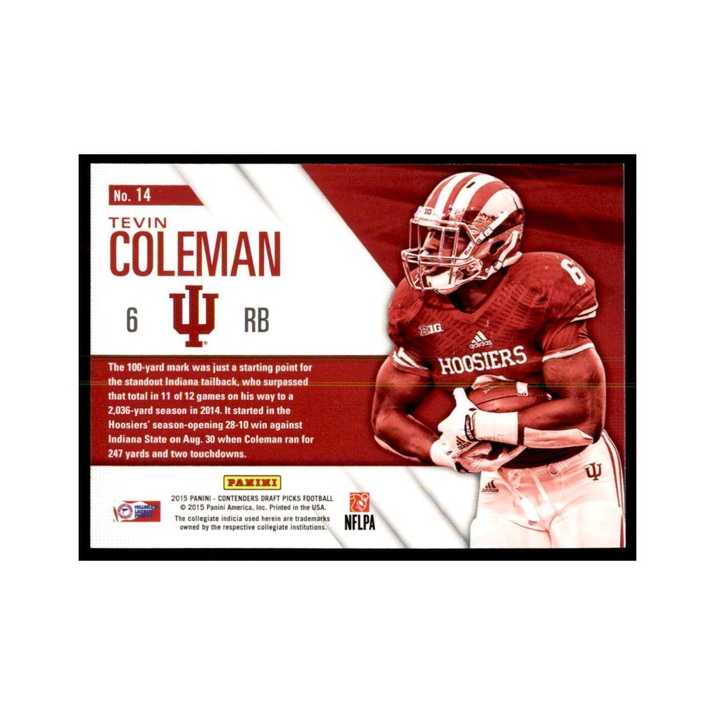 Tevin Coleman 2015 Panini Contenders Draft Picks #14 Football Cards NM